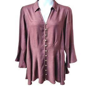 TORRID FIT & FLARE Brushed Rayon Tie-Up back detail Acrylic Top Size 1X